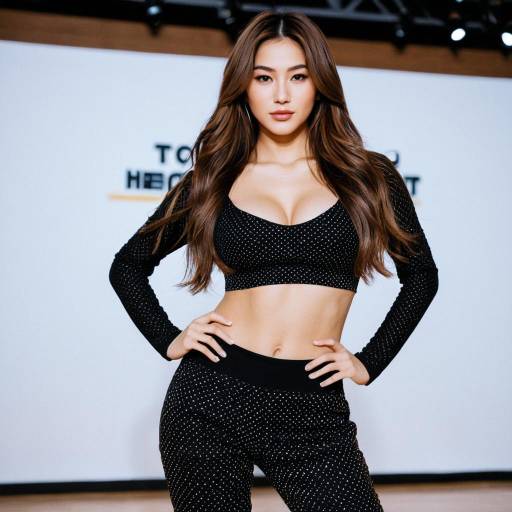 K-pop dancer in trendy black outfit