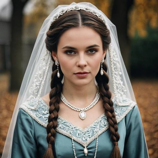 Woman in Godmother Costume with Twin Braids