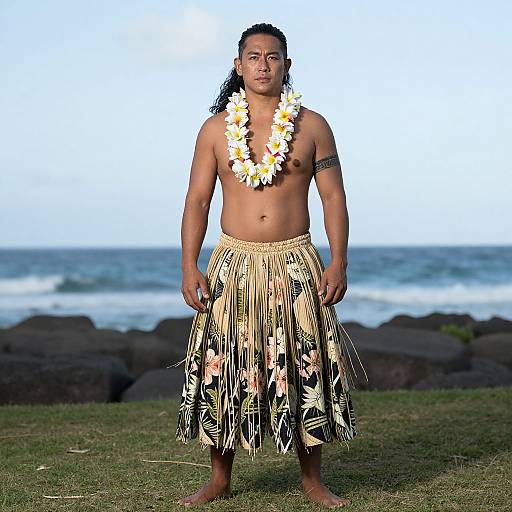 Man in Modern Hawaiian Costume