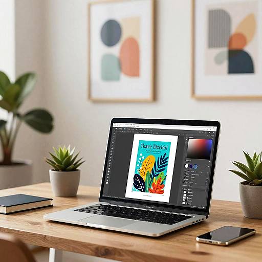 Modern AI Workspace for Cover Design