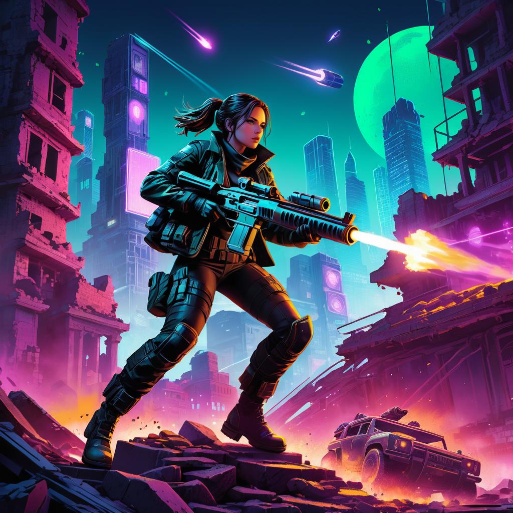 Rogue Agent in Neon Ruins