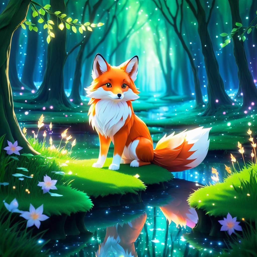 Magical Fox in Enchanted Glade Artwork