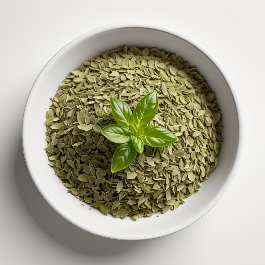 Close-Up of Dried Oregano in Bowl