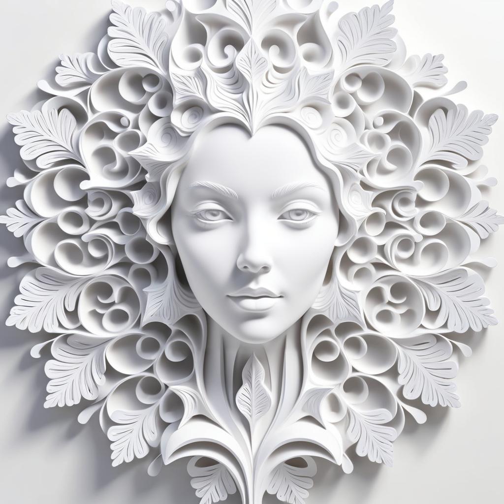 Whimsical 3D Sculpture with Snowflakes