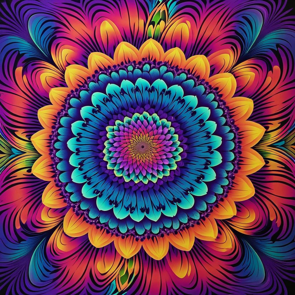 Spiral Flower Psychedelic Art Print