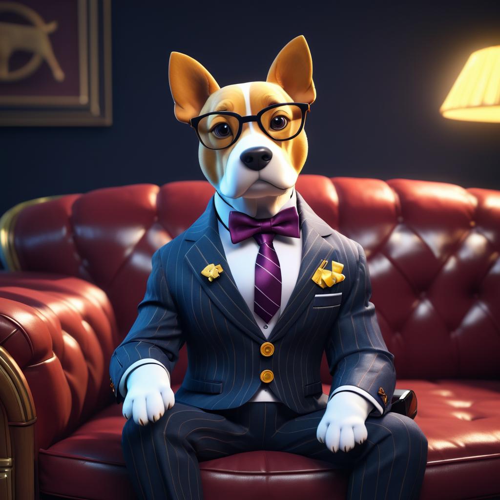 Dapper Dog Executive in Stylish Setting