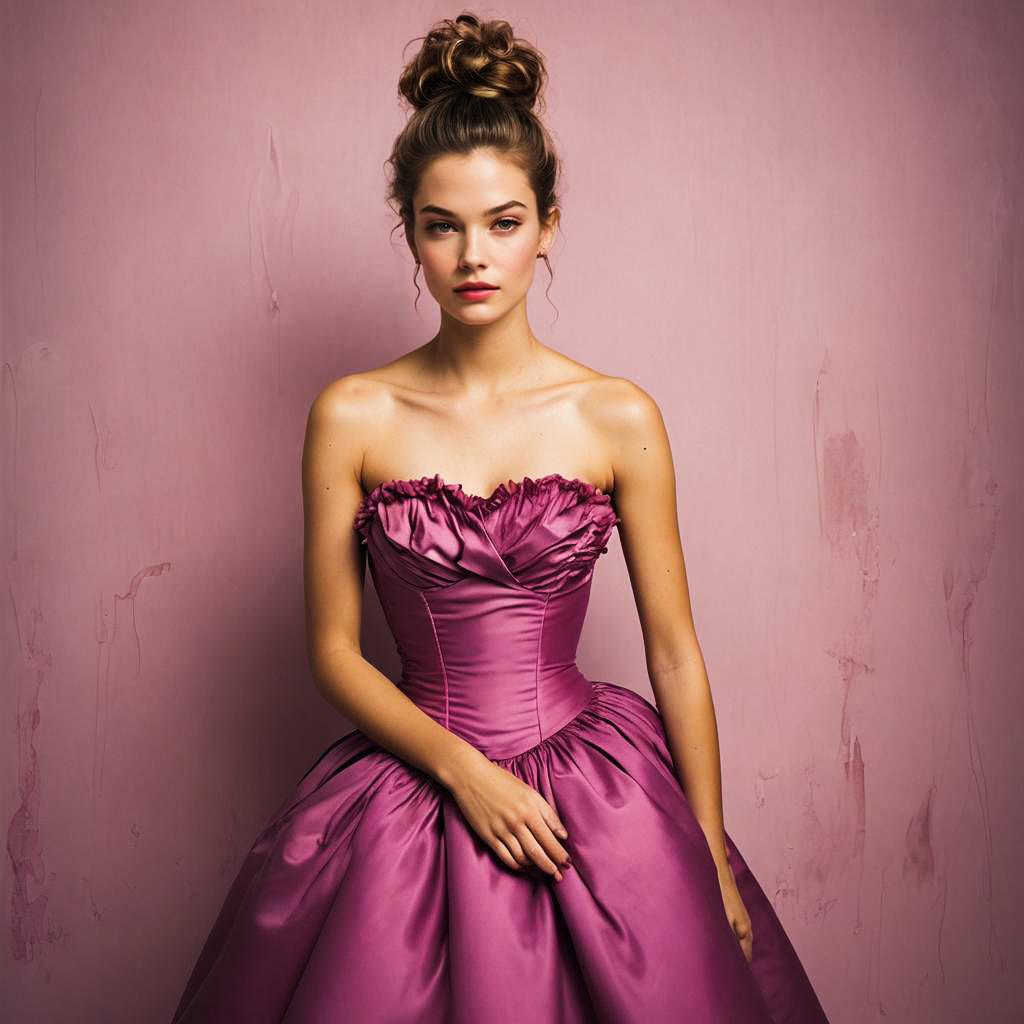 Blushing Teenage Girl in Elegant Cocktail Dress