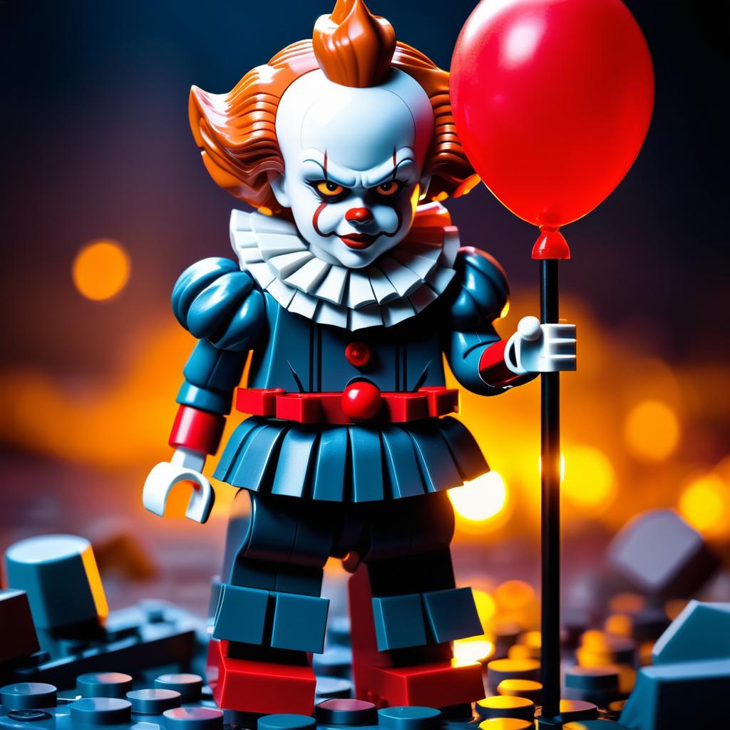 Pennywise Lego Figurine in Eerie Derry