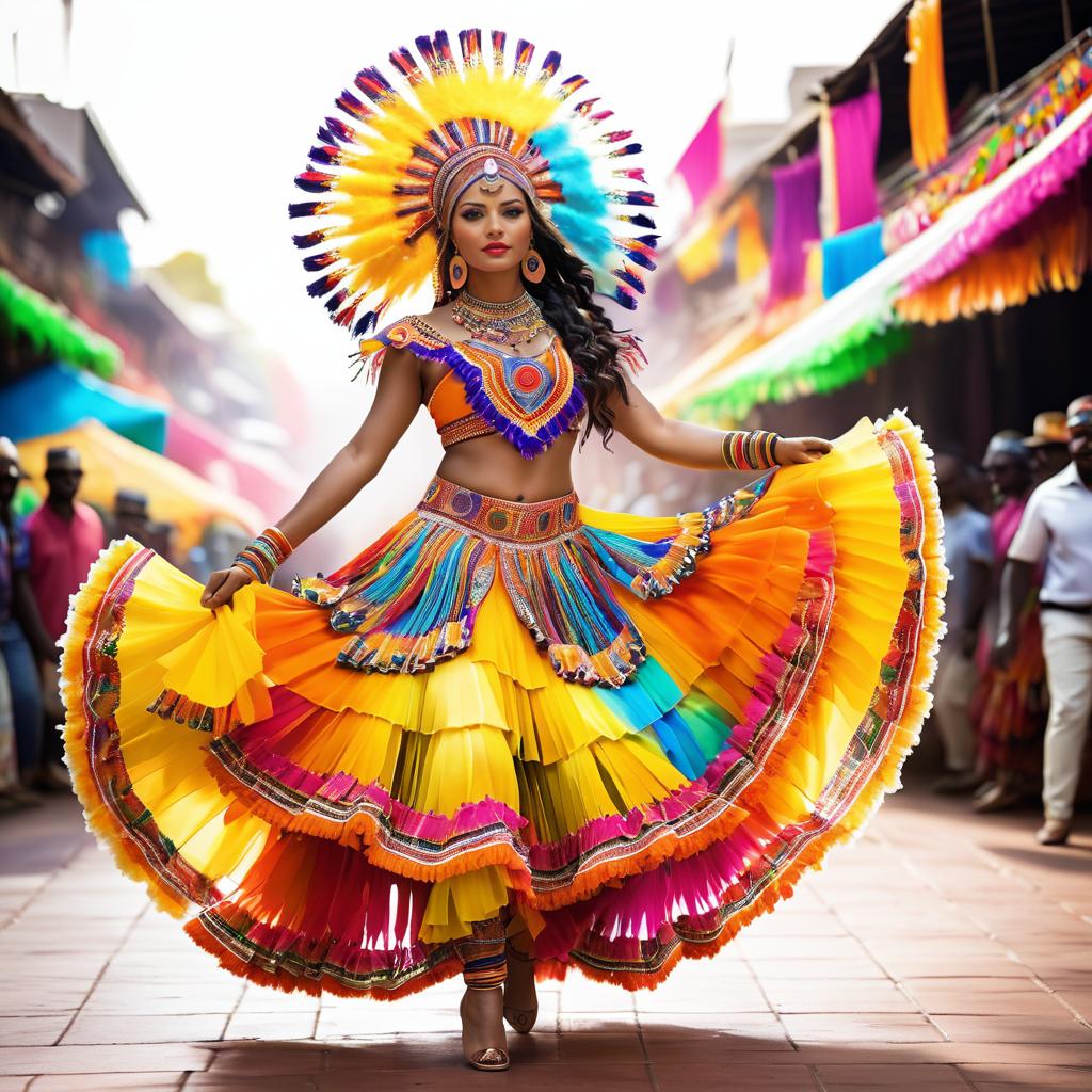 Vibrant Cultural Dancer in Traditional Fashion