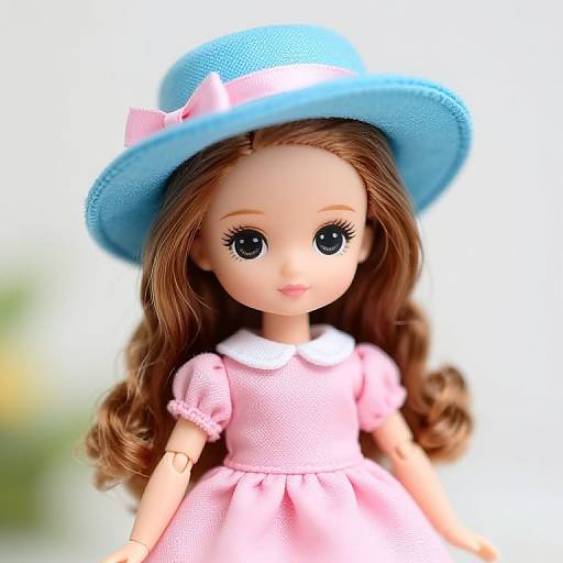 Elegant Female Doll in Pink Dress