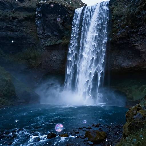 Crystalline Waterfall with Mercury Pool