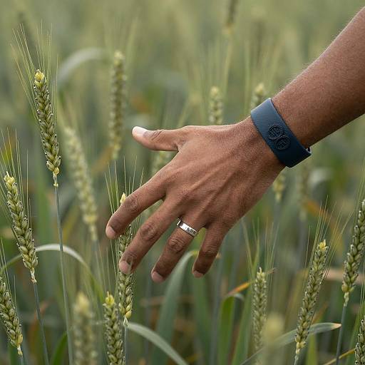 Elegant Hand in Lush Grass Scene
