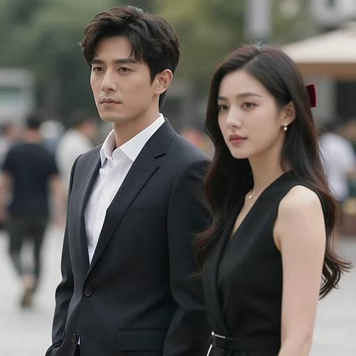 Urban Couple in Formal Attire