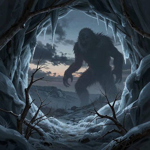 Distant Ice Cave with Wendigo