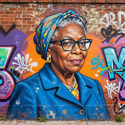 Vibrant Rosa Parks Graffiti Mural