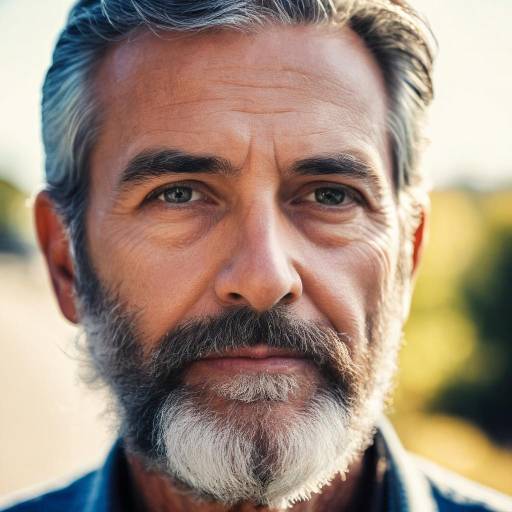 Close-up Portrait of Mature Man with Gray Beard