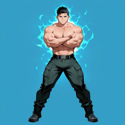 Imposing Muscular Male in Stylish Pose Imposing Muscular Male in Stylish Pose
