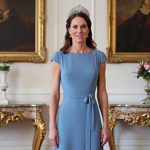 Lady Louise Windsor in Blue Dress
