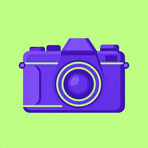 Retrofuturistic Neon Camera Illustration