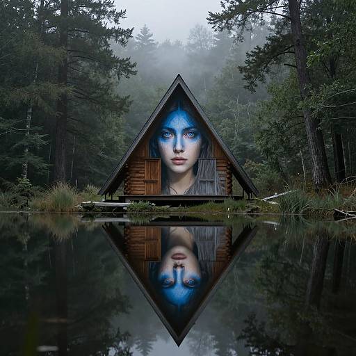 Sentient Reflection in Serene Forest