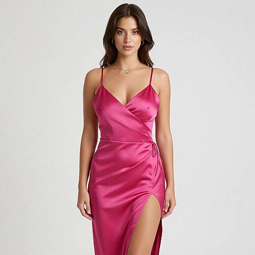 Contemporary Chic Pink Satin Slip Dress