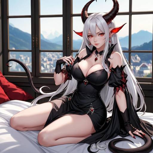 Elegant Demon Girl Cosplay Portrait