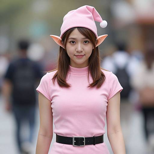 Realistic Pink Elf Costume Portrait