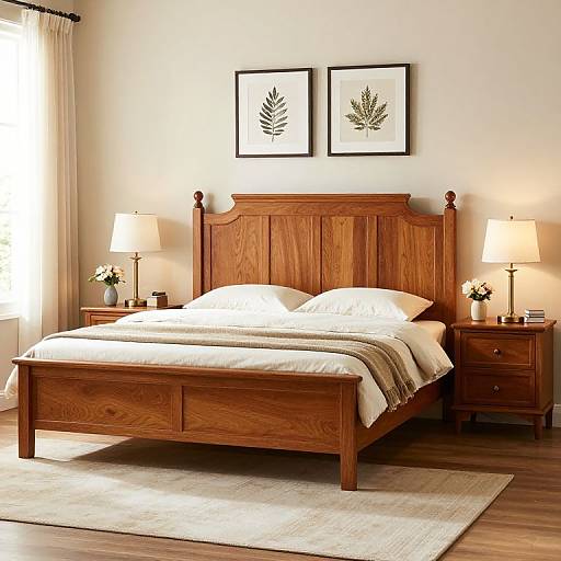 Cozy Cherry Oak Bedroom Scene