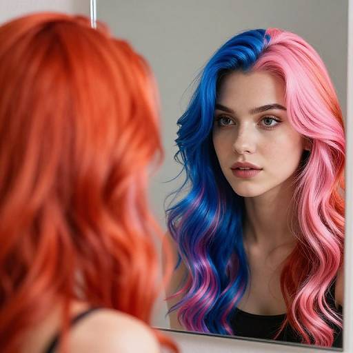Fantasy Mirror Showing Vibrant Hair Colors