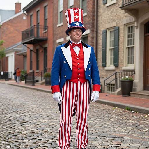 Vintage Uncle Sam Patriotic Scene