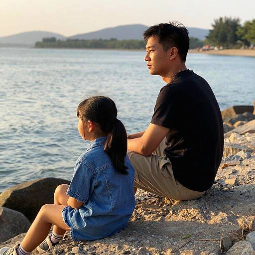 Golden Hour Shoreside Quiet Conversation