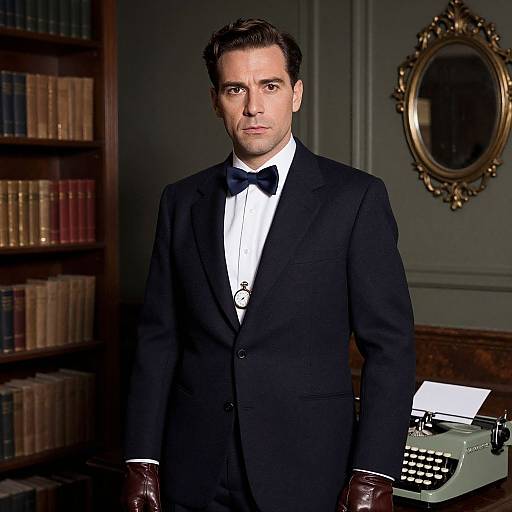 1950s Detective in Vintage Library