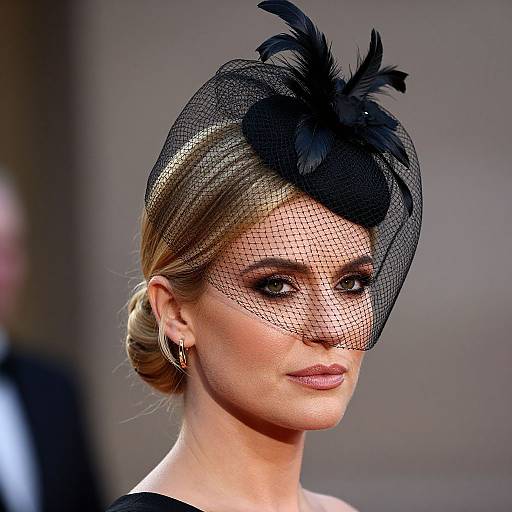 Elegant Blonde with Sophisticated Headdress