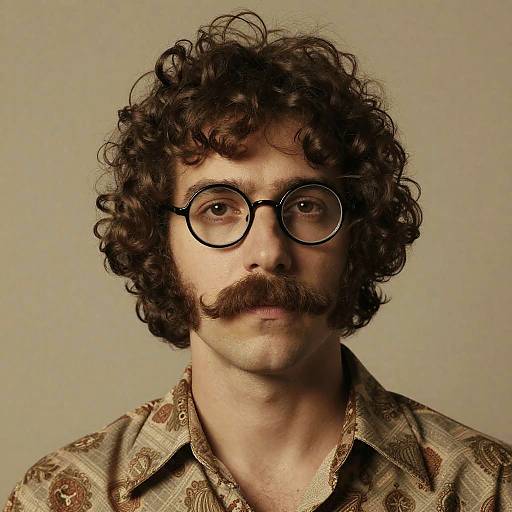 1970s Vintage Curly Hair Portrait