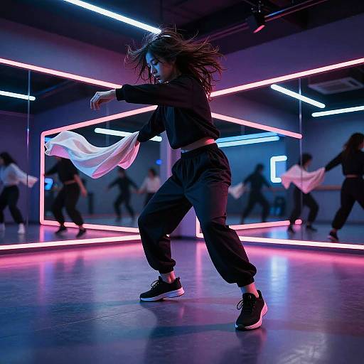 Neon-Lit Urban Dance Motion