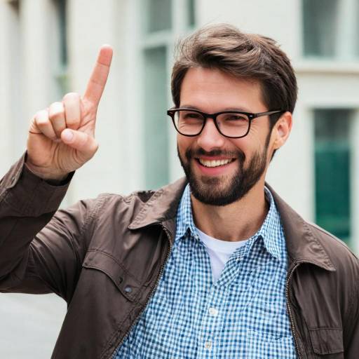 Charming Male Portrait with Beard and Glasses