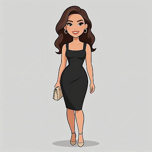 Elegant Woman in Classic Black Dress