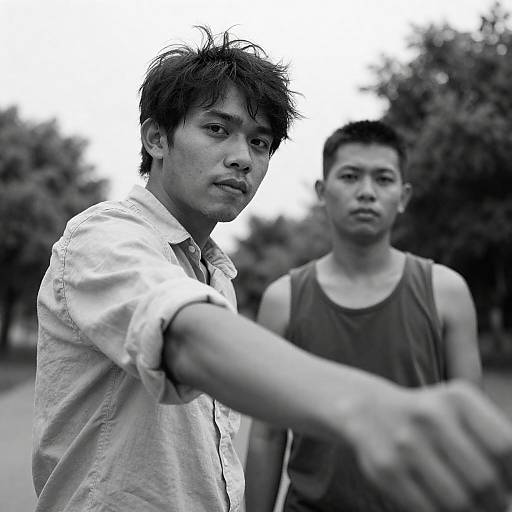 Gritty High-Contrast Outdoor Mens Portrait