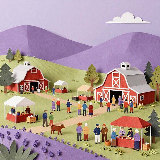 Lavender Hills Festival Paper Collage