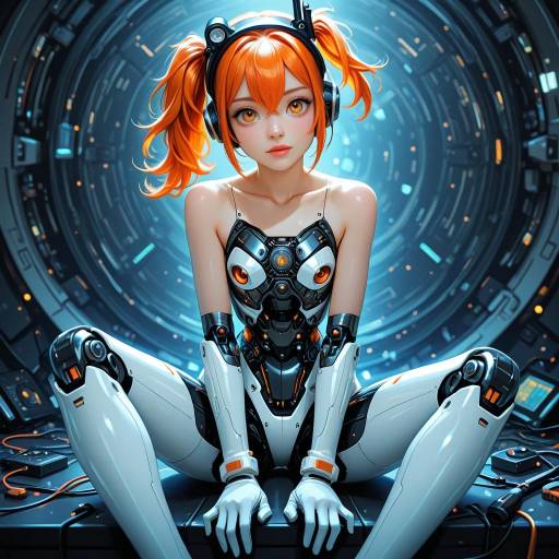 Android Girl with Ocean Waves Theme