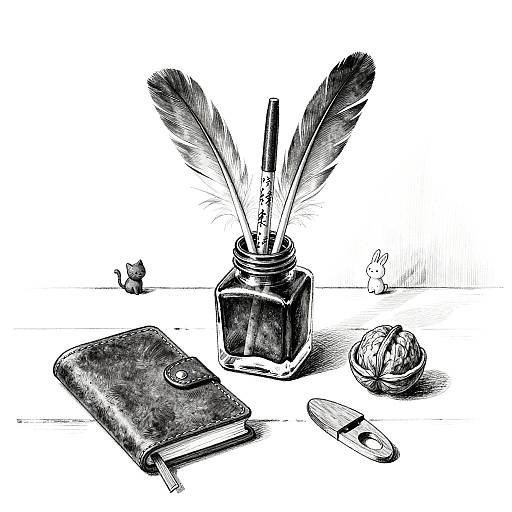 Whimsical Ink Bottle Writing Nook