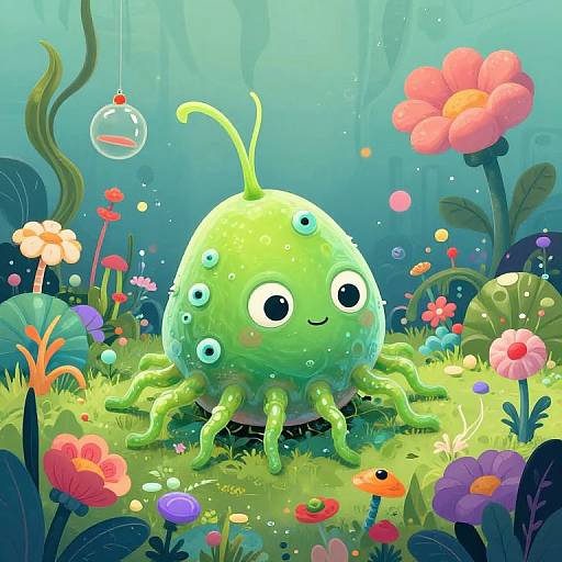 Amorphous Amoeba in Solarpunk Garden