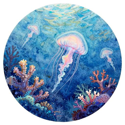 Ethereal Underwater Bioluminescence Art