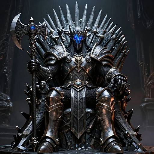 Arthas the Lich King on Iron Throne