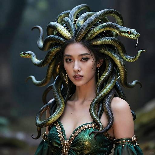 Goddess Medusa Close-Up Portrait