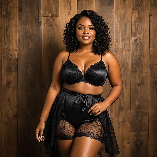 Fashionable Woman in Sheer Lingerie Set Fashionable Woman in Sheer Lingerie Set