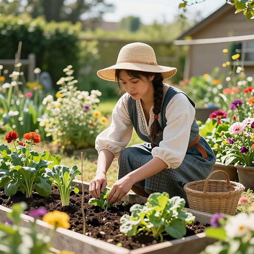 Tradewife Gardening in Cottage Garden