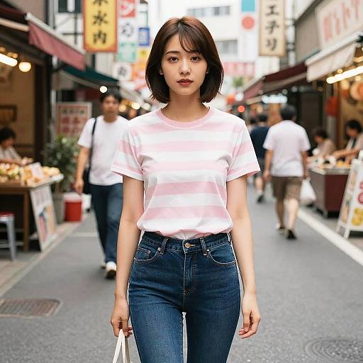 Petite Woman in 1930s Tokyo Street
