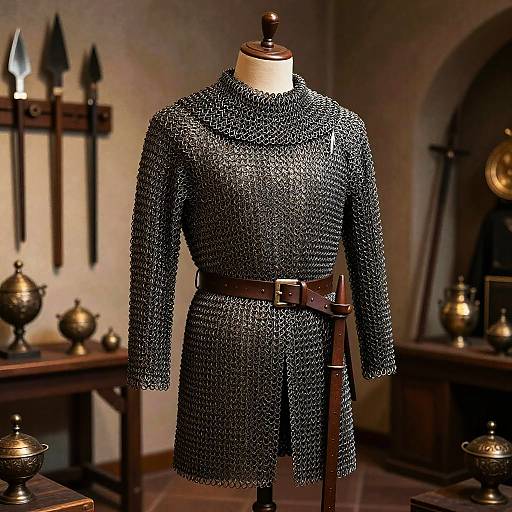 Medieval Chain Mail Armor Display