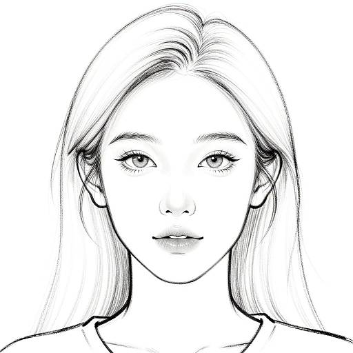 Minimalist Flowing Line Art Portrait